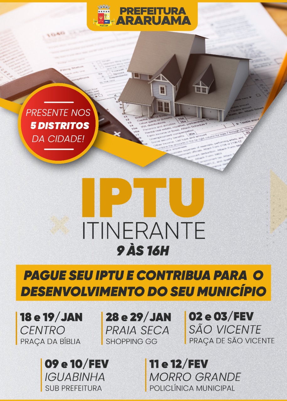 Prefeitura lança IPTU Itinerante nos 5 Distritos de Araruama