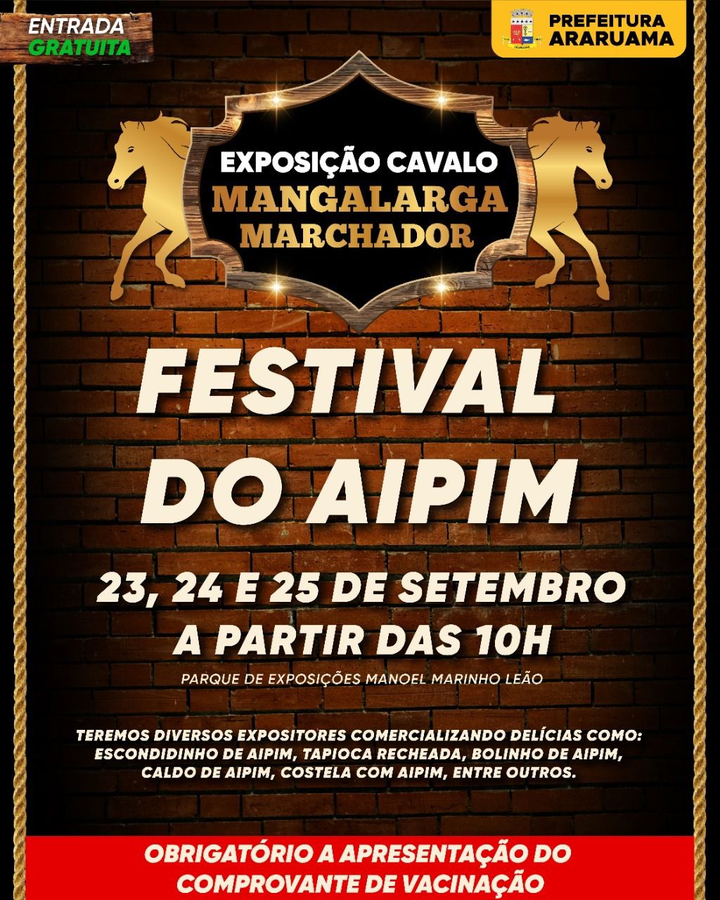 Festival do Aipim vai mostrar a tradição da culinária local durante Exposição do Cavalo Mangalarga Marchador