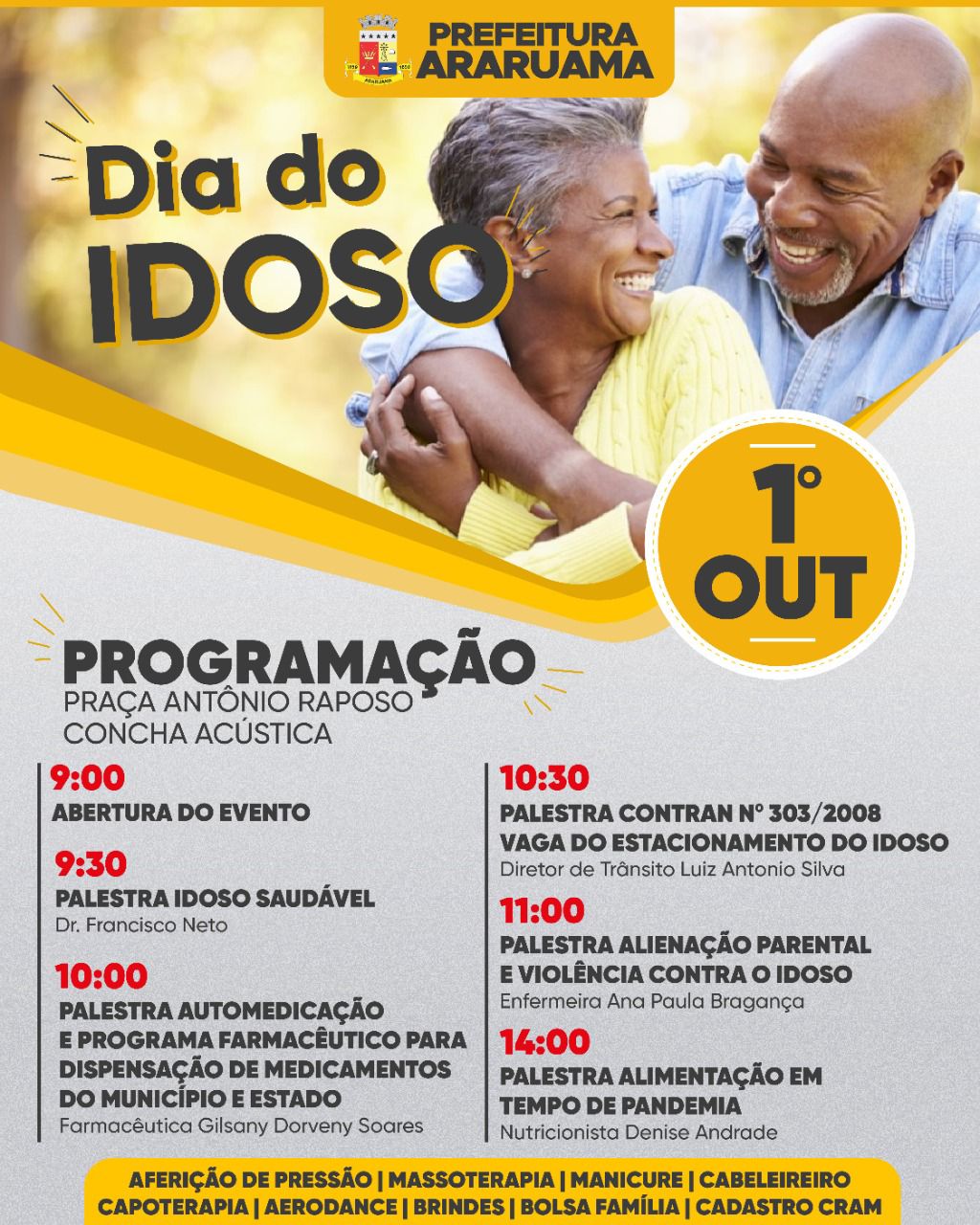 Prefeitura de Araruama vai realizar programação especial para comemorar o “Dia do Idoso”