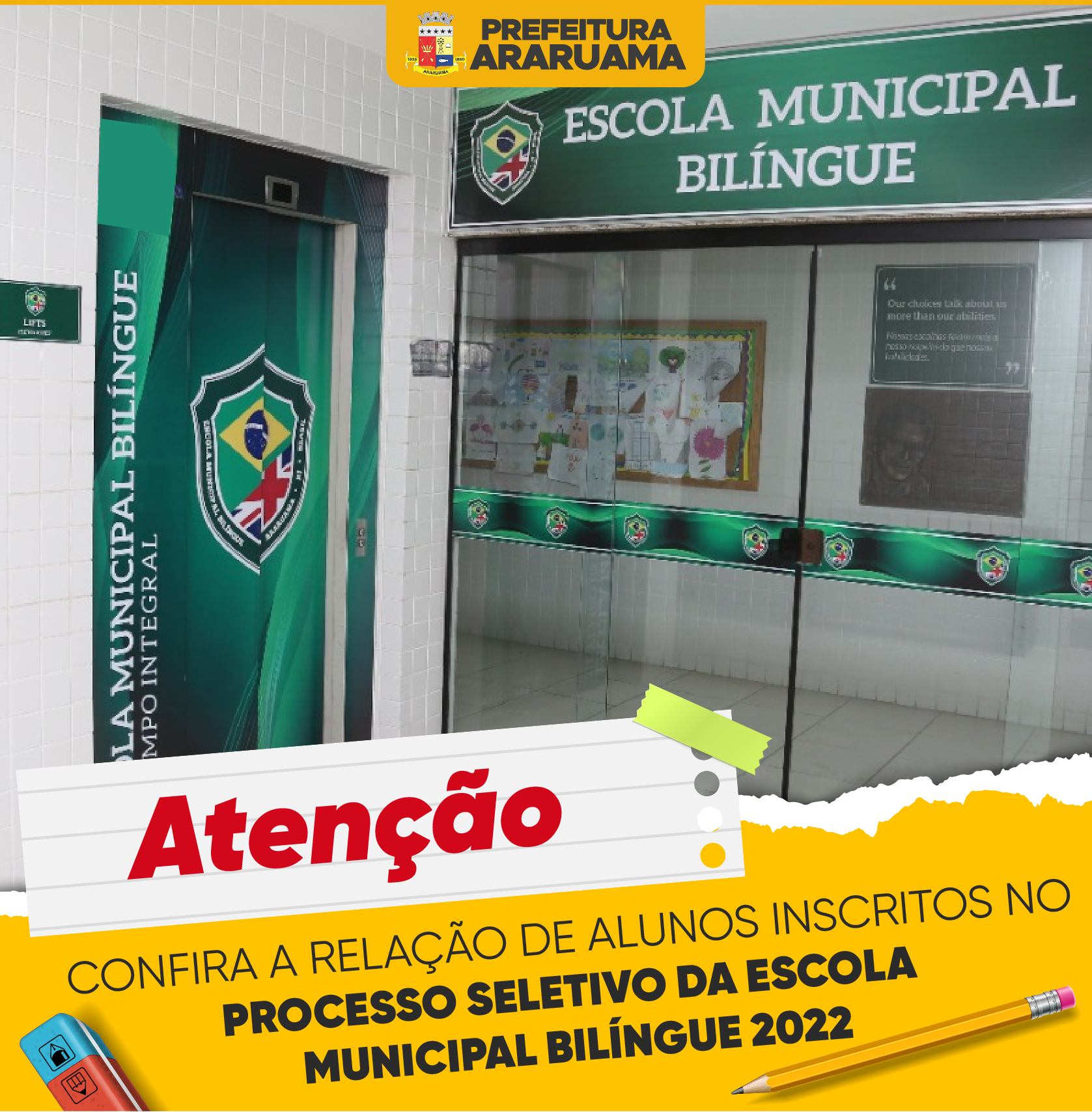 Relação dos alunos inscritos para prova de seleção da Escola Bilíngue Antônio Luiz Pedrosa 