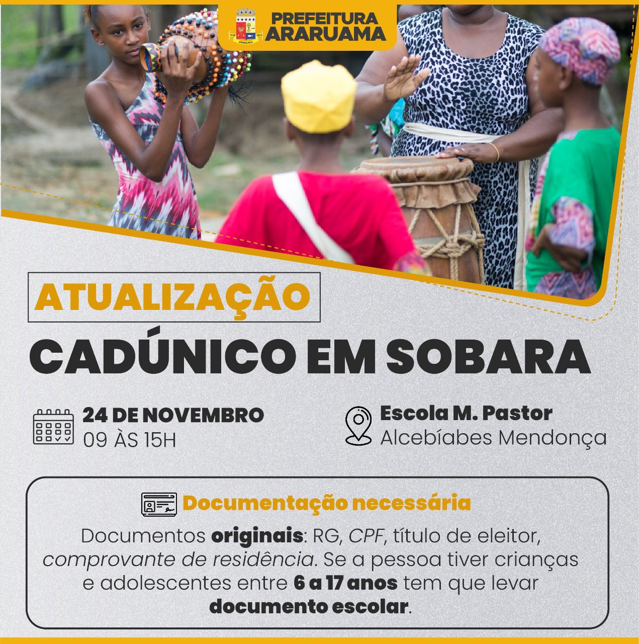 Prefeitura de Araruma vai realizar atualização do Cadastro Único na comunidade quilombola da Sobara