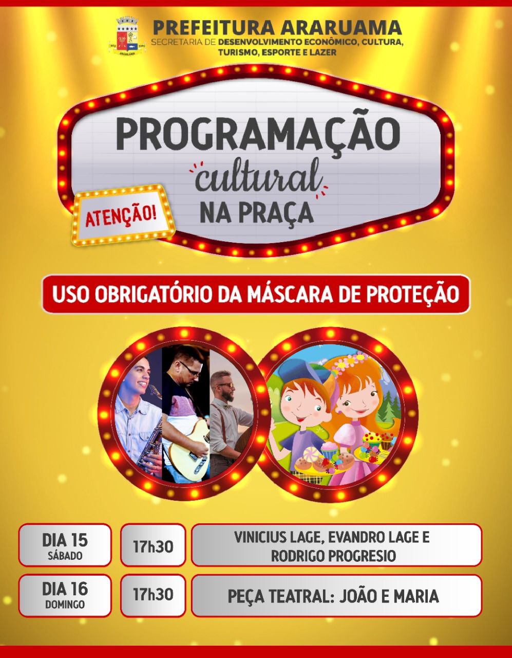 “Programação Cultural na Praça” promove mais um fim de semana de diversão e arte em Araruama