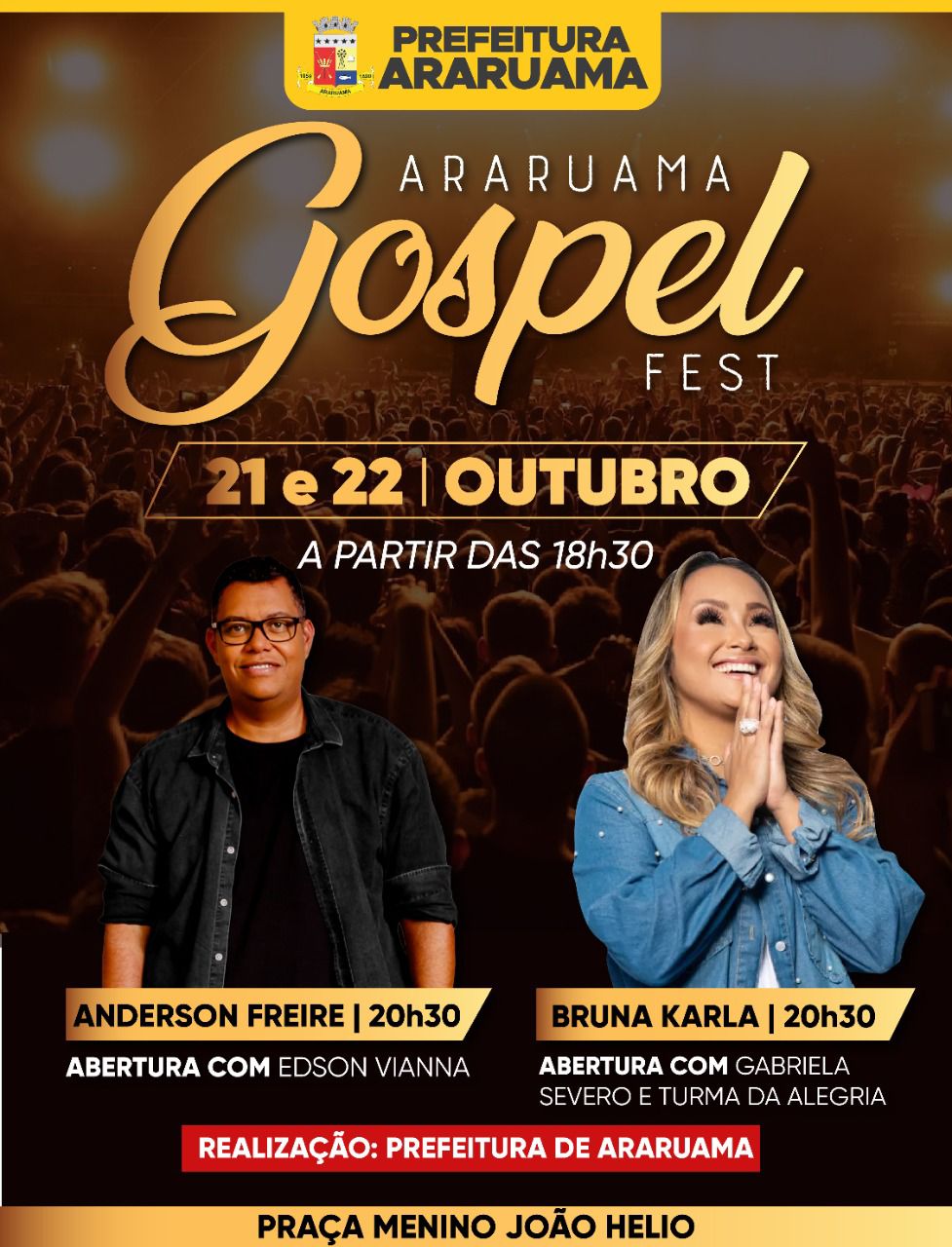 Prefeitura vai realizar o “Araruama Gospel Fest” na Praça Menino João Hélio