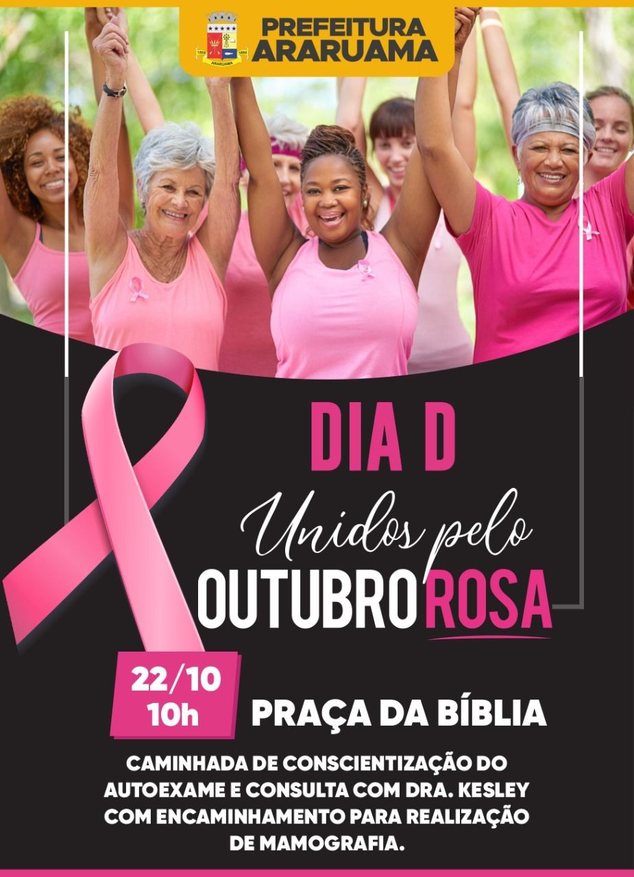 Prefeitura realiza ações durante todo o mês do “Outubro Rosa”, para alertar sobre a importância do autoexame para identificar o câncer de mama