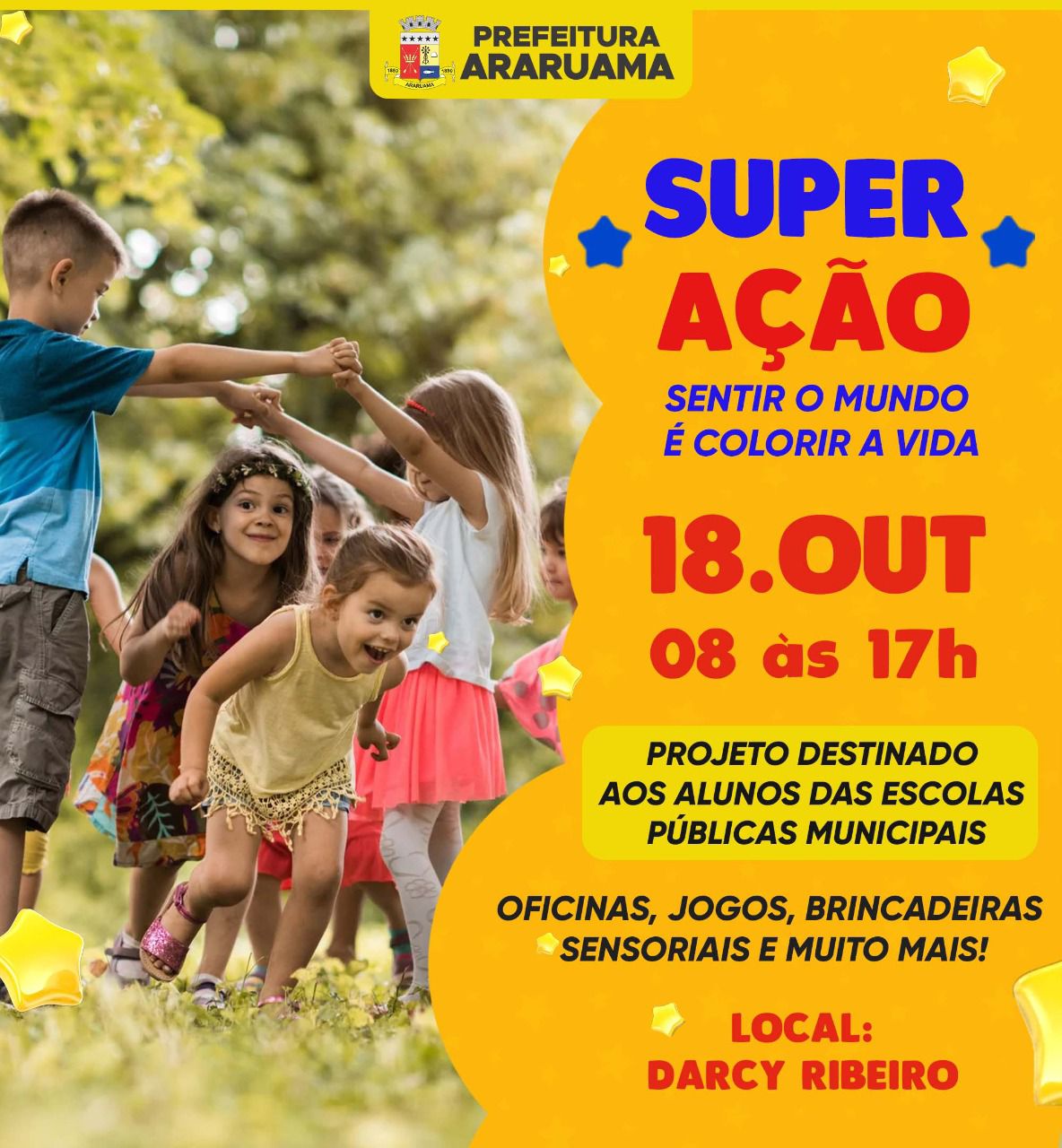 Prefeitura de Araruama vai realizar o “Super Ação” com jogos sensoriais e esportivos
