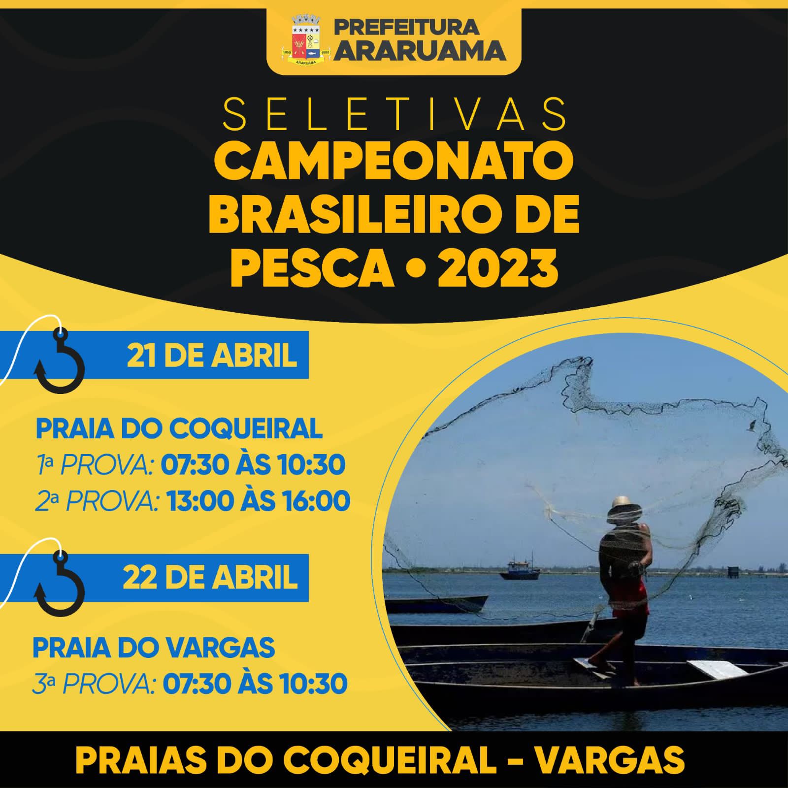 Prefeitura de Araruama vai realizar as etapas para definir os atletas que vão participar do Campeonato Brasileiro de Pesca