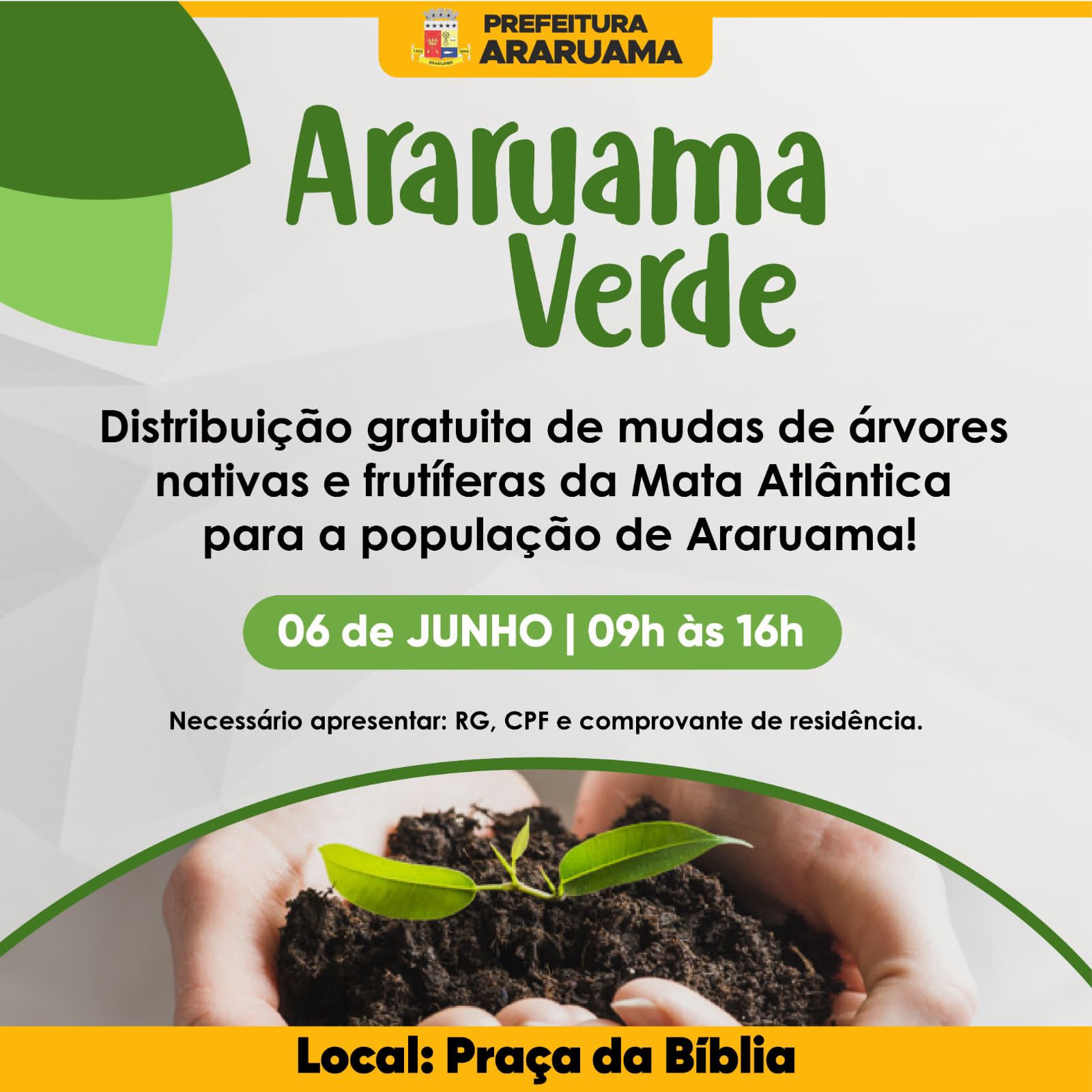 Prefeitura de Araruama vai realizar a distribuição gratuita de mudas nativas aos moradores