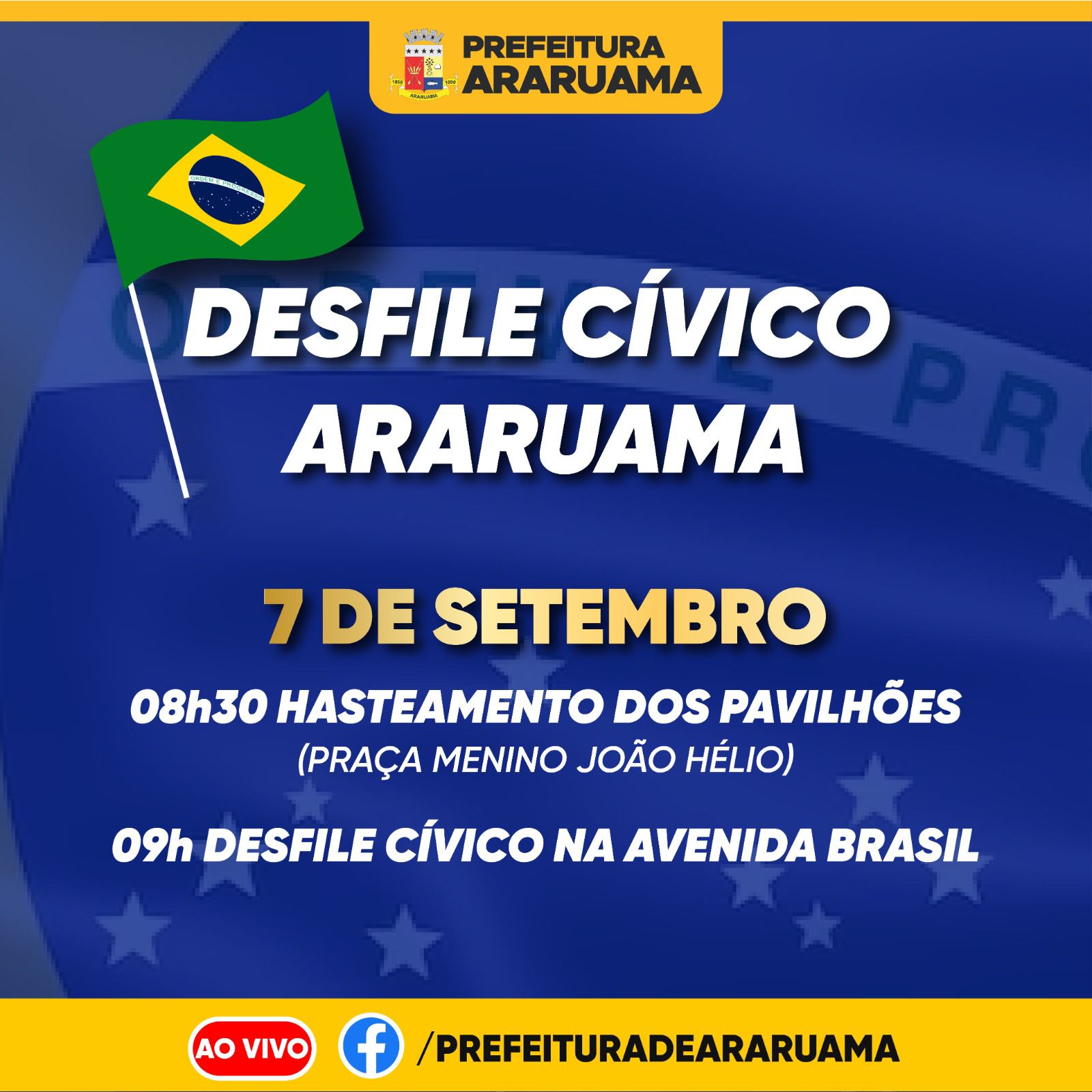Prefeitura de Araruama divulga programação alusiva à Independência do Brasil