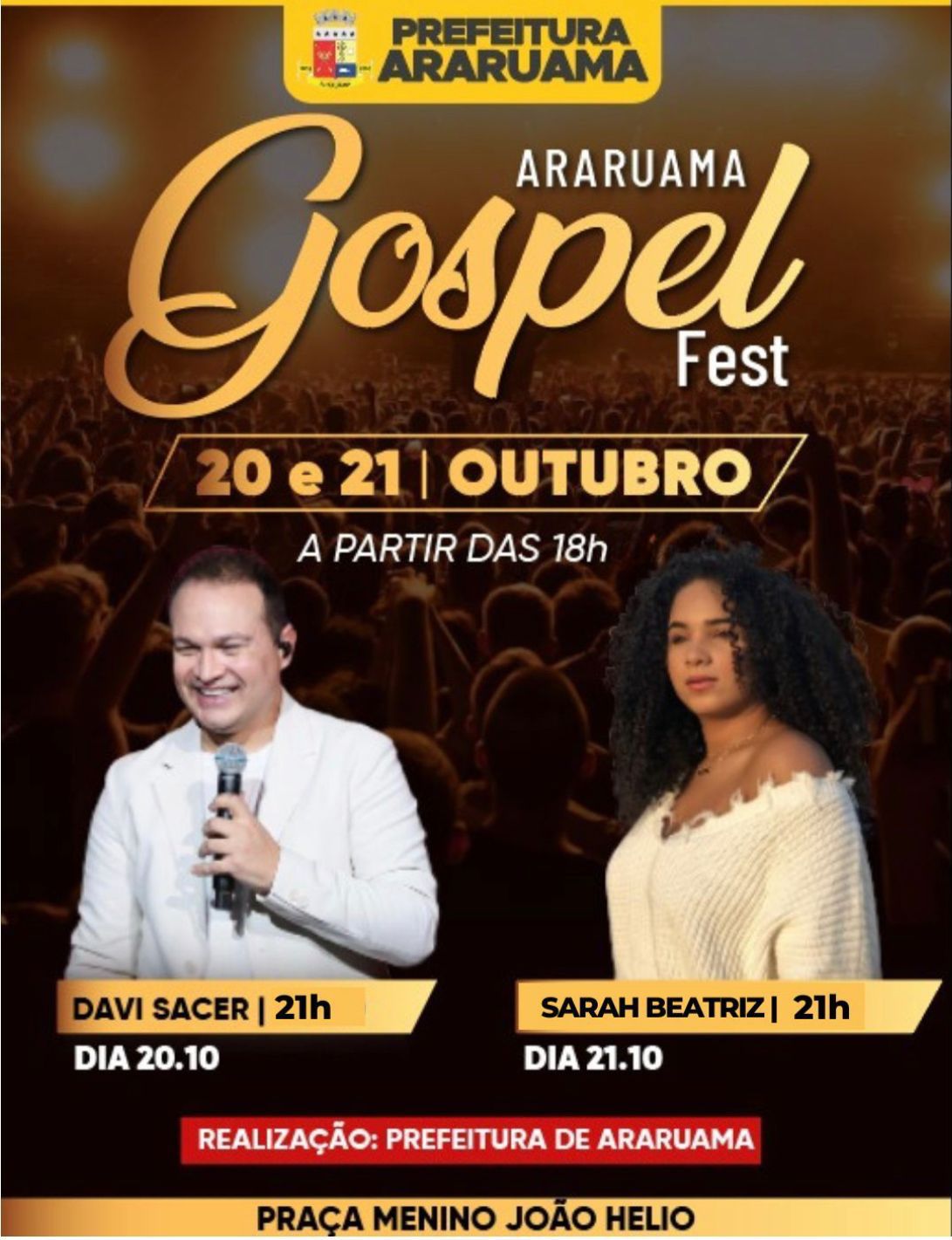 Prefeitura vai realizar a 2ª edição do “Araruama Gospel Fest”.