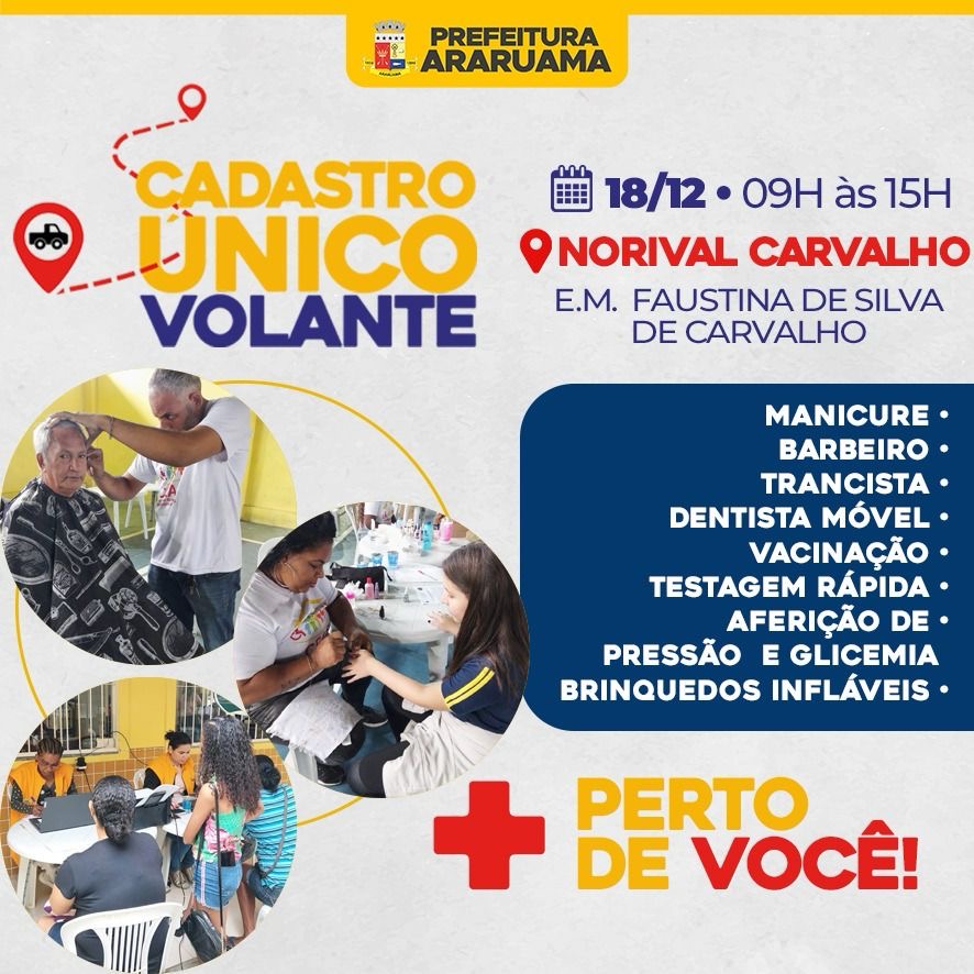 Prefeitura de Araruama vai realizar o “Cadastro Único Volante” na Comunidade Norival Carvalho, no distrito de São Vicente