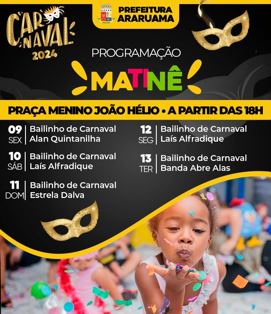 Programação de Carnaval na Praça Menino João Hélio