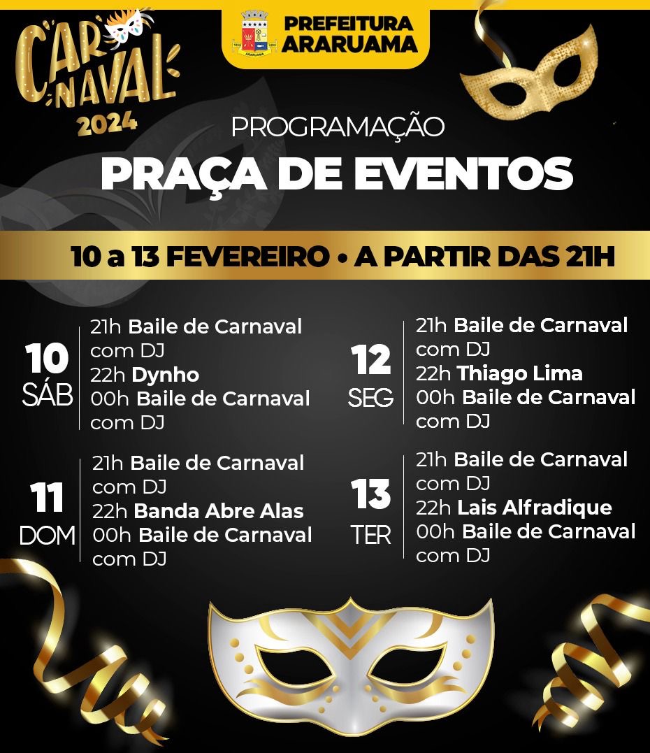 Programação de Carnaval na Praça de Eventos da Pontinha