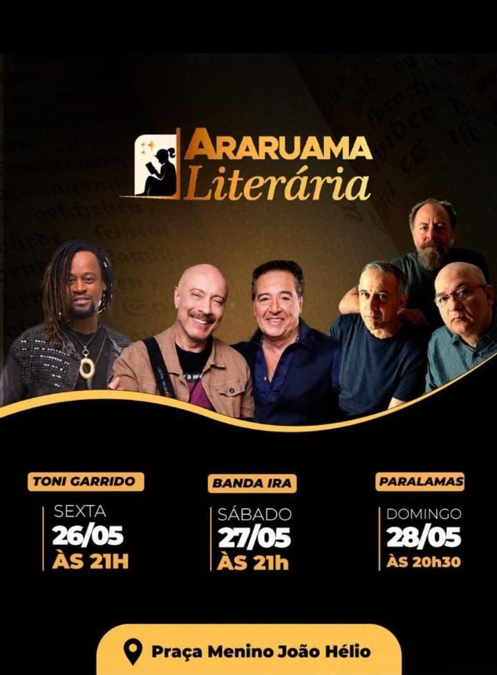 Grandes shows com renomados músicos nacionais vão marcar a 2ª edição do Araruama Literária